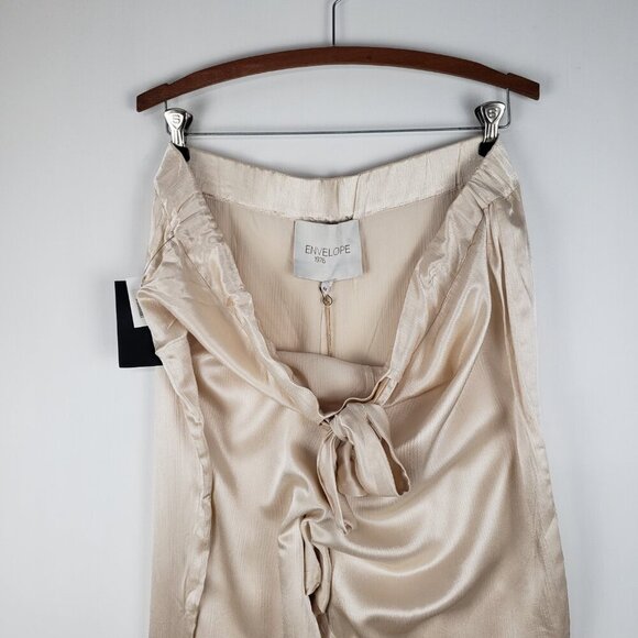 Envelope1976 Net-a-Porter Goa Pants NWT Ivory Satin Trouser Button Ankle Size 44 - Picture 7 of 16